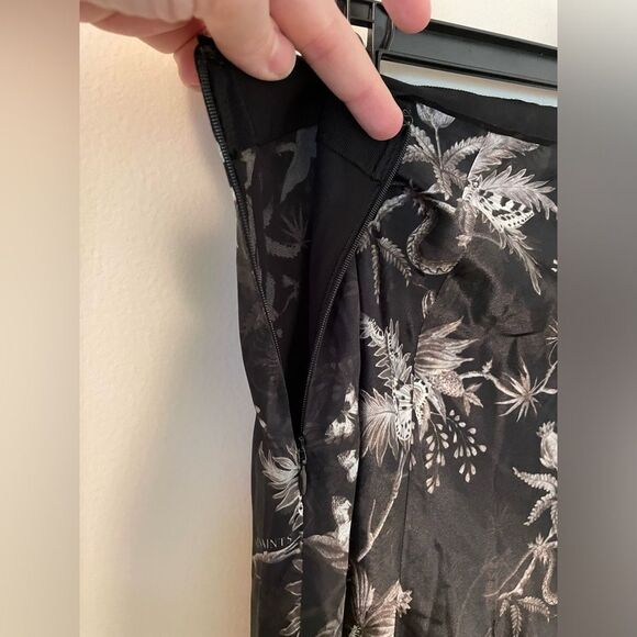 ALLSAINTS Elly Silk Blend Evolution Midi Pencil Skirt Size 10 - Picture 5 of 10